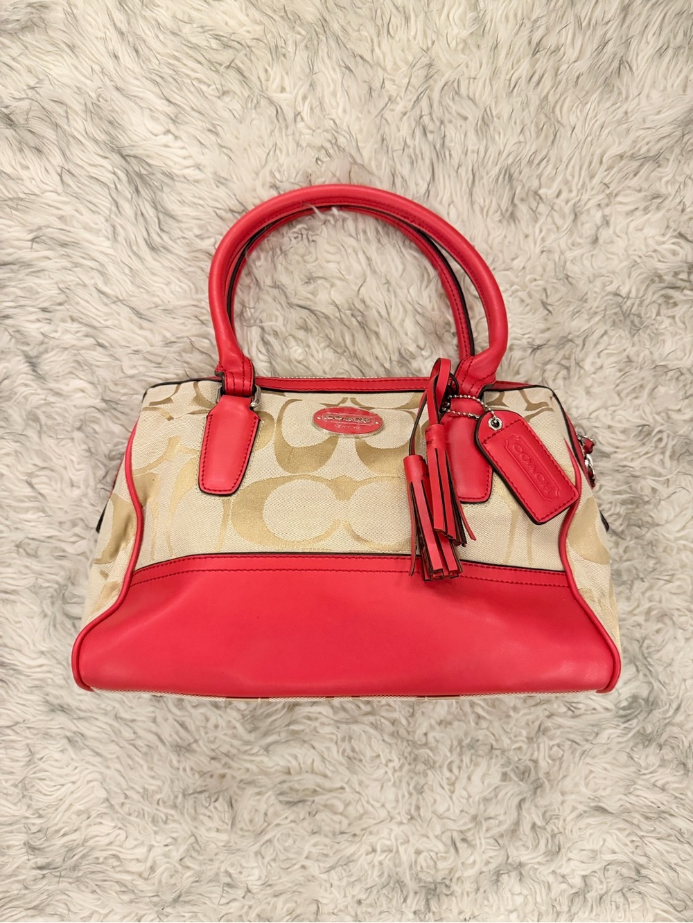Coach ‘Haley’ Signature Canvas Satchel - Orange/Beige